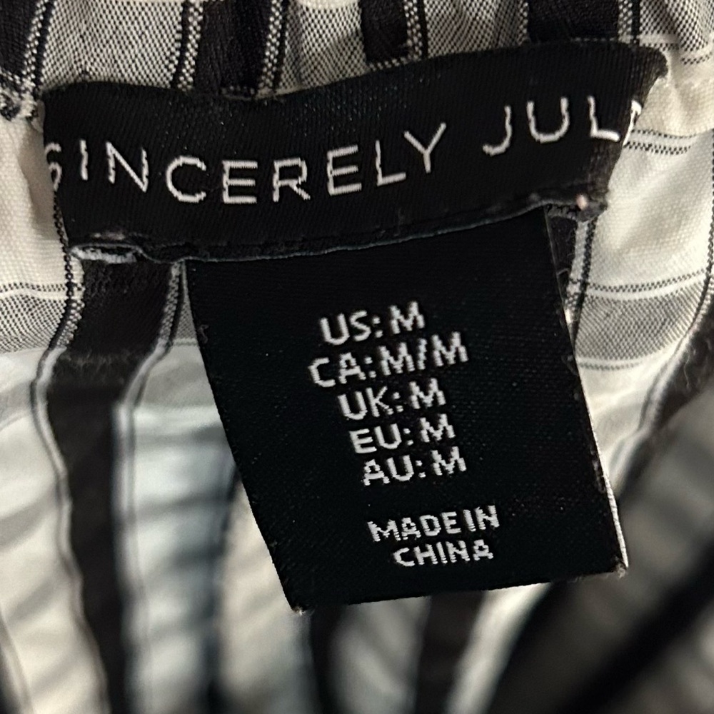 Sincerely Jules Gingham Black and White Wide Leg Pull-on Pants - M - Picture 7 of 10